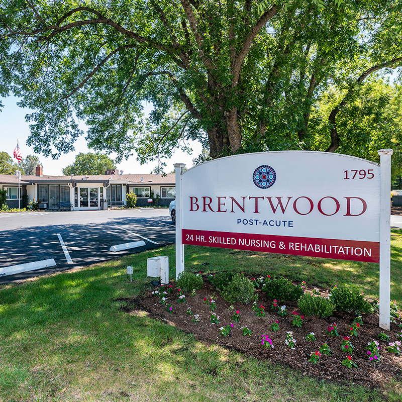 Brentwood Post Acute front garden and front sign