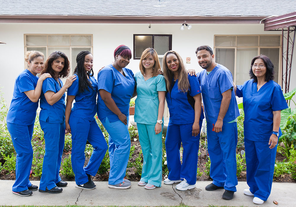 Pacific Post-Acute nurse with an elderly resident