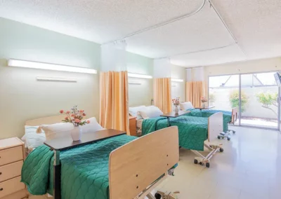 A row of medical beds at Sunny Hills