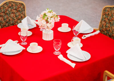 A set dining room table at Ocean View