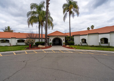 The parking lot and front entrance to Ocean View