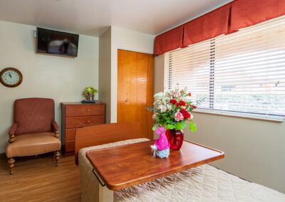A resident's bedside at Ocean View
