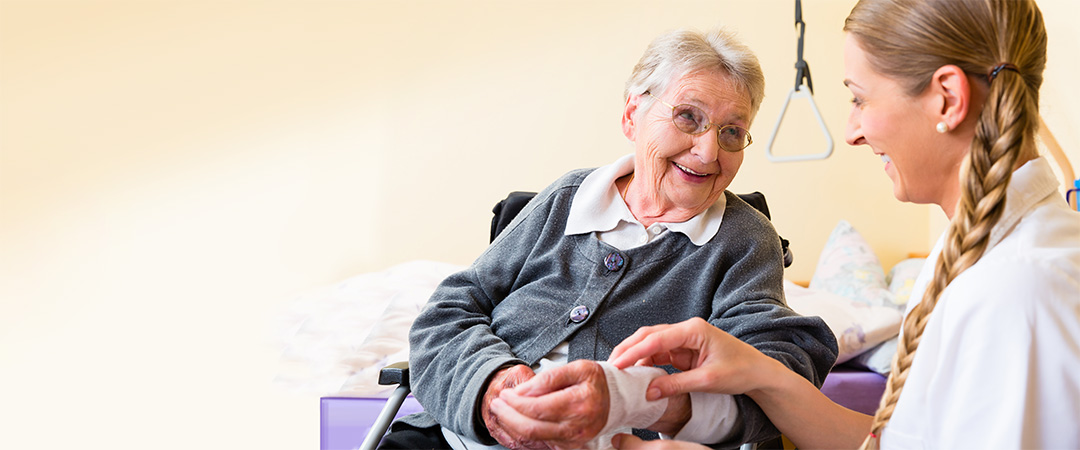 Wound care on a senior
